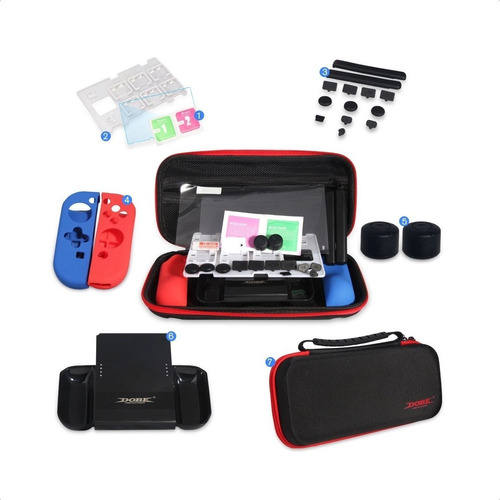 Kit Protector Para N Switch Bolso Lámina Grip Case Joy Con