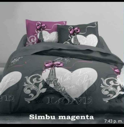 Plumón Edredón De Lujo Estampado 2 Faz, 5 Piezas Cama King