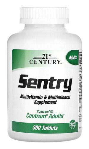 Multivitamínico 21st Sentry Adulto 300 Tablets Importado Eua