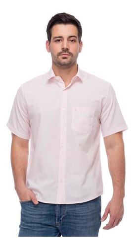 Camisa Social Manga Curta Slim Teodoro Masculina Leve