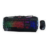 Kit Mouse Teclado Gamer Alambrico Usb Retroiluminado Rgb