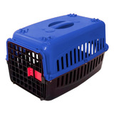 Caixa Transporte Animais Nº2 Azul A28 X L31 X C48 Plast Pet