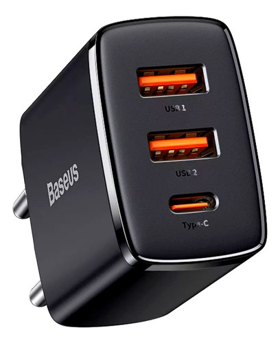 Carregador Fonte Triplo Usb E Usb-c 30w Para Drones Baseus