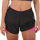 Short Con Calza Deportivo Mujer Running Microfibra Gym 