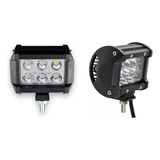 Par Faro 6 Leds 18w Cuadrado Auxiliar Estrobo Fijo Mas Luz 