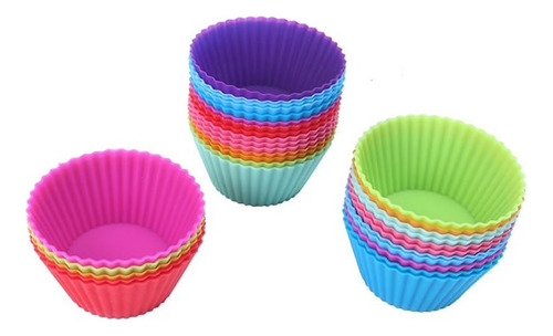 12pcs. Forminha Para Mini Cupcake Muffin - Forma De Silicone Cor Diversas