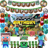 Minecraft Kit Paquete Decoracion Fiesta Cumpleaños 38 Piezas