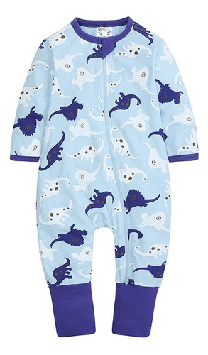 Pijama Enterizo Azul Claro De Dinosaurio