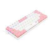 Teclado Gamer Redragon Lakshmi Branco & Rosa C/switch Azul