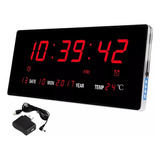 Reloj Digital De Pared Led Electronic Con 8 Alarmas 36 Cm