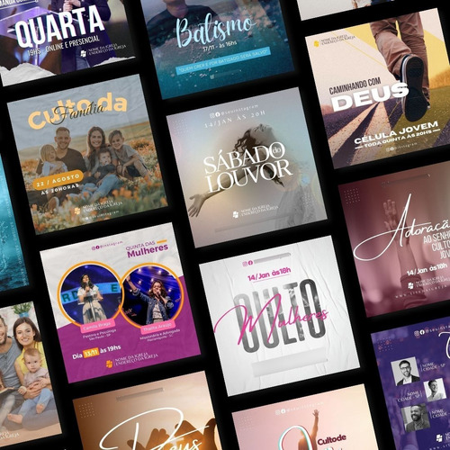 80 Artes Para Igrejas: Templates 100% Editáveis Com Canva