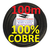 Cabo Rede Cat5e 100% Cobre 100m Preto Brasil24h Pronto Uso