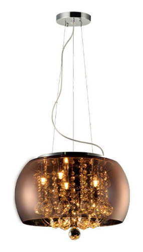 Lustre Pendente Avant Wessex 40cm 5xg9 Cobre Rose Espelhado