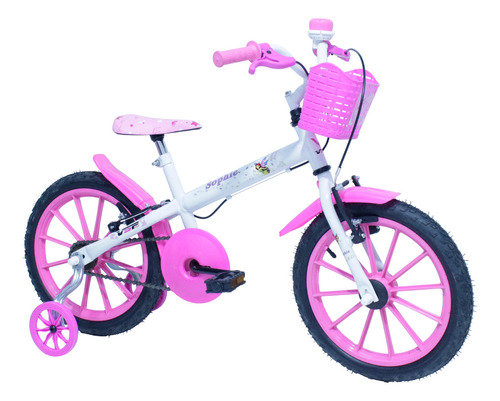 Bicicleta Infantil Feminina Aro 16 Princesas Para Meninas Cor Branca