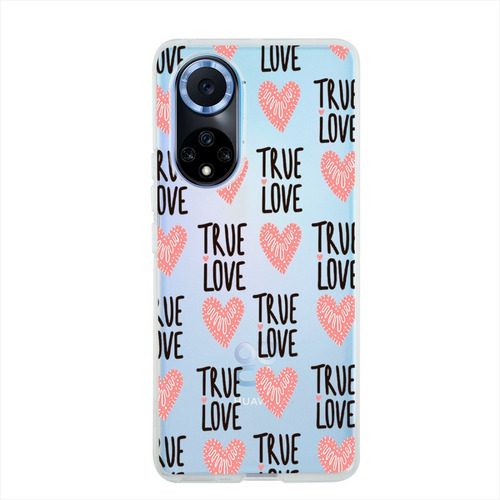 Funda Huawei Antigolpes Patrón De Corazones True Love