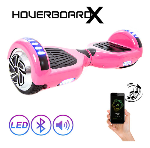 Hoverboard Smart Balance 6,5 Polegadas Rosa Led Com Bolsa