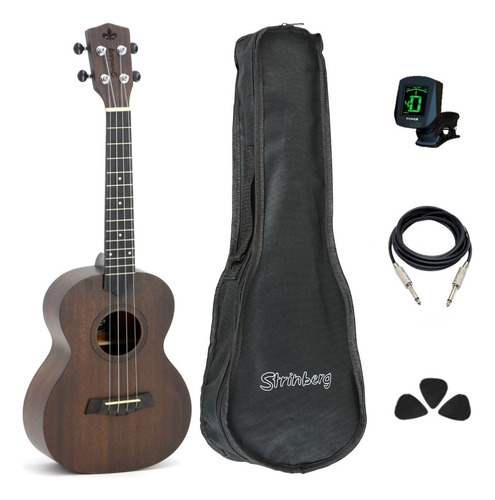 Kit Ukulele Tenor Strinberg Elétrico Uk06t Tobacco Completo