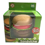 Hamburguer Burger Lanche Brinquedo 12x10cm Monta Desmonta Cor Marrom