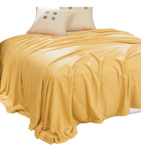 Cobertor Matrimonial Ultrasuave Liso Mostaza Concord Color Amarillo