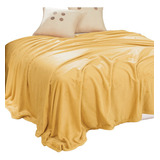 Cobertor Matrimonial Ultrasuave Liso Mostaza Concord Color Amarillo