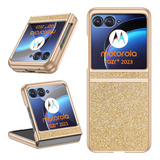 Funda Con Purpurina Para Motorola Razr 40 Ultra - Dorado