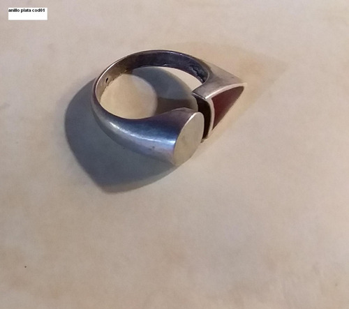 Anillo Plata Cod01  Y Piedra Roja 0pilarsur