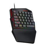 Teclado Gamer Una Mano Iluminado Led Rgb Usb Medio Cuerpo