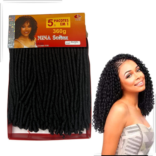 Cabelo Nina Softex Cacheado 360 Gramas 5 Em 1 Crochet Braids