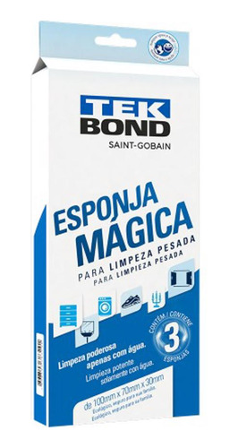 Tek Bond Esponja Magica (c/ 03 Unid)