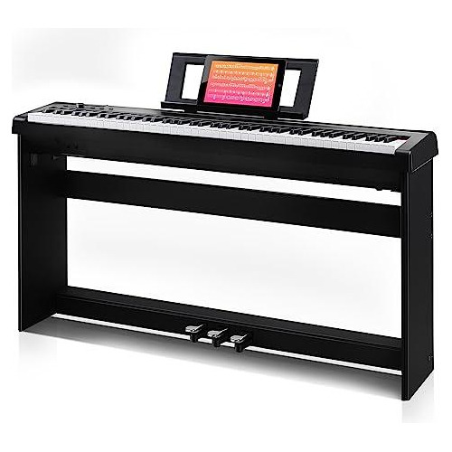 Piano Digital Aodsk S200t De 88 Teclas Con Soporte Y Pedal