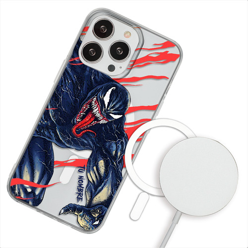 Funda Para iPhone Magsafe Venom Spiderman Tu Nombre