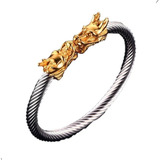 Pulsera Vikinga Dragon Nordico Silver And Gold Hombre 2021