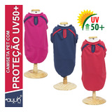 Roupa Pet Camiseta Dry Fit Com Proteção Ultra Violeta