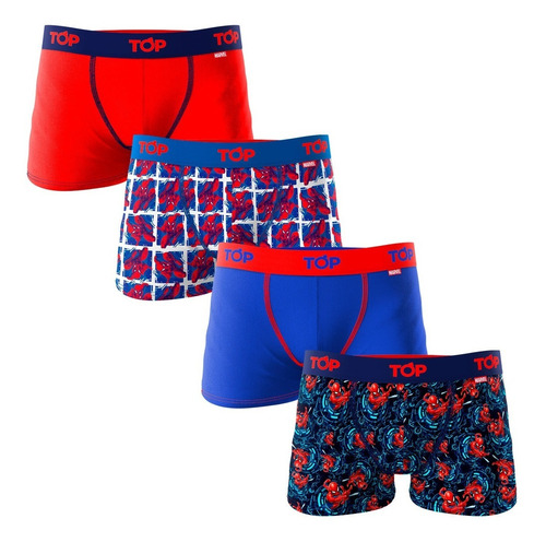 Boxer Marvel Top Kids Microfibra 5013 Pack 4 Spider Man 21