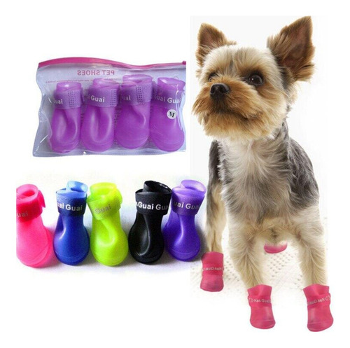 Botitas De Perro X4 Xl O Xxl Botas De Lluvia Silicona Zapato