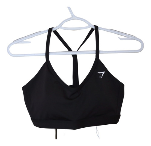 Top Gymshark Cuello V Negro