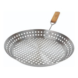 Frigideira Inox 2 Em 1 Para Grelhar Churrasco 30 Cm Mor