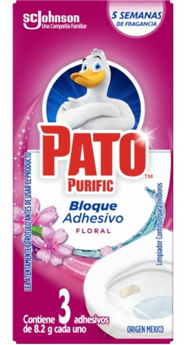  Bloque Adhesivo Inodoros /limpiador - Pato Purific 3u