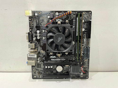 Placa Mãe Asrock Fm2a68m-hd+ A6 7480 + 4gb Ram Garantia