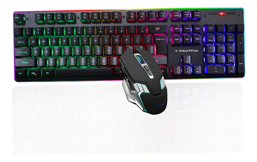 Conjunto De Teclado E Mouse Para Jogos Sem Fio Recarregável