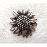 Gran Broche Retro Con Girasol