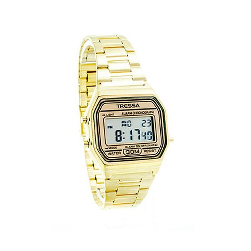 Reloj Tressa Unisex Gin Dorado Tipo Casio Vintage 