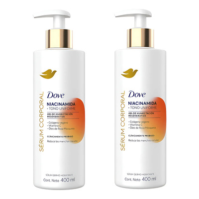 2 Sérum Corporal Niacinamida Dove Tono Uniforme 400ml Dove