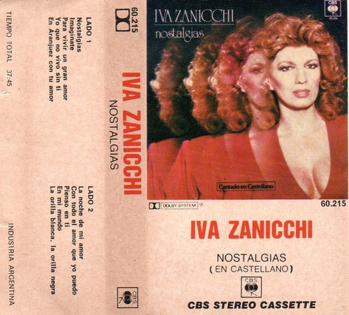 Iva Zanicchi* Cassette Nostalgias Orilla Blanca Orilla Negra