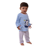 Pijama Infantil Manga E Calça Longa De Inverno Estampado