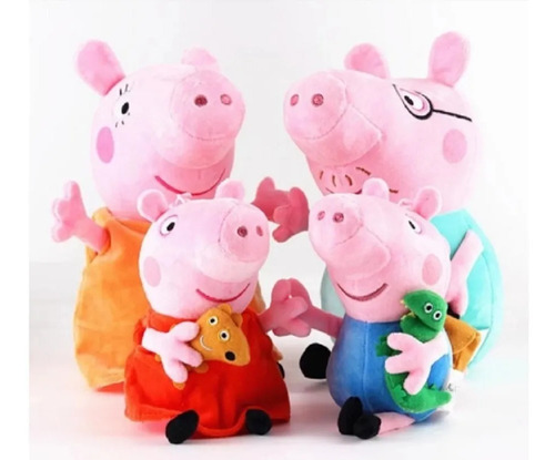 4 Pelúcias Da Familia Peppa Pig George Mãe E Papai Musicas