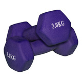 Par De Mancuernas Neopreno Profesional 3 Kg Gym (morado)