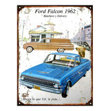 Cartel Chapa Publicidad Antigua Ford Falcon 1962 L281