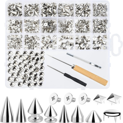 Kit De 440 Puntas Punk Y Tachuelas Para Ropa, Remaches De