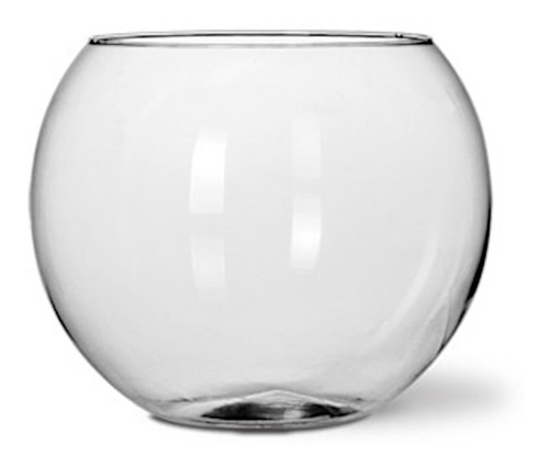 Vaso Redondo Ø15x13cm 2l Vidro Transparente Para Decoração